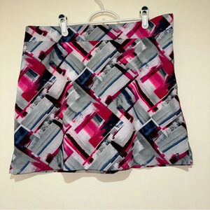 Women’s NWT IZod Golf Brand Pink and Blue Pattern  Print Mini Golf Skirt Size 12
